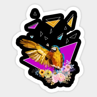 Macaw with flowers Sticker